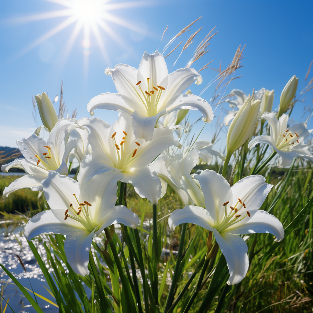 Pure while lilies
